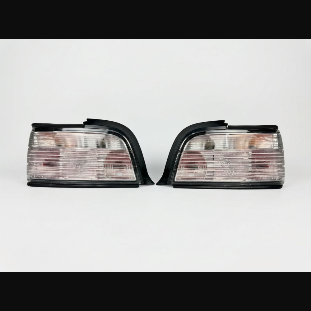 BMW E36 Coupe Crystal White Clear Lens Rear Tail Lights Set